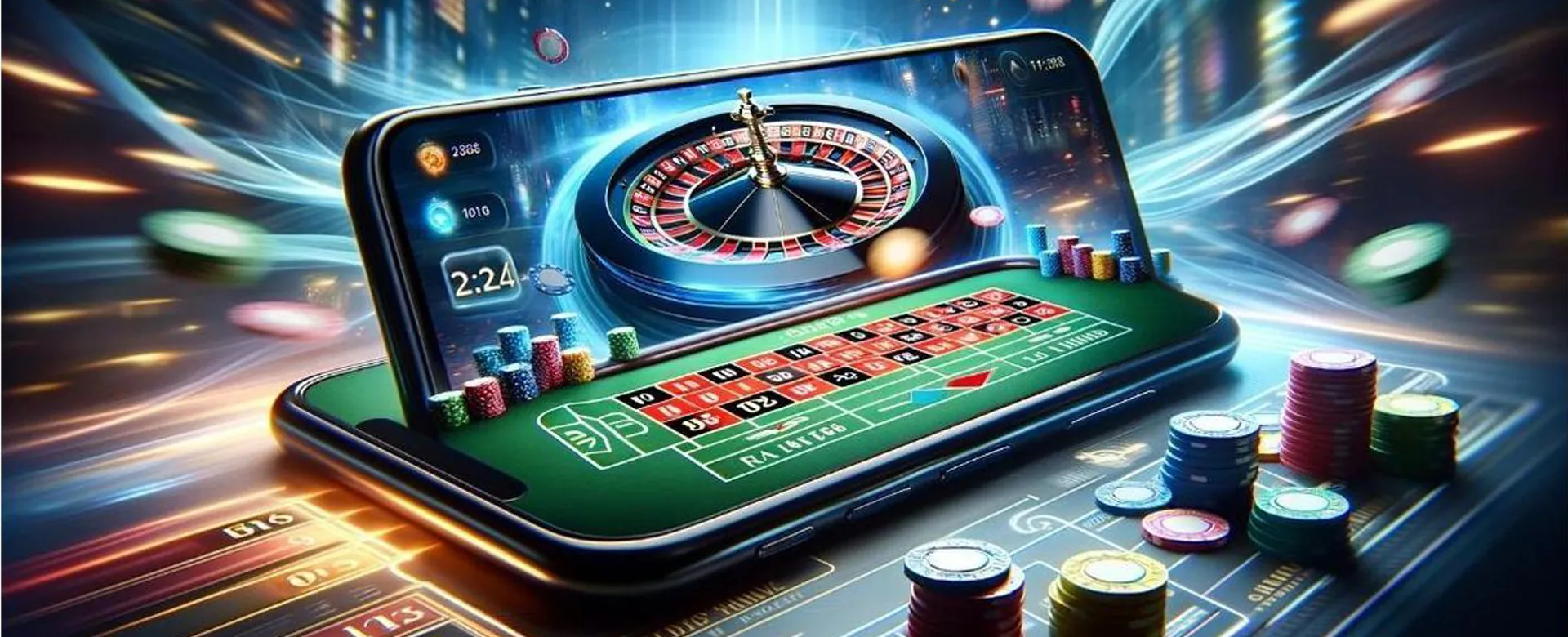 Dynamic background of online casino games and mobile betting interface